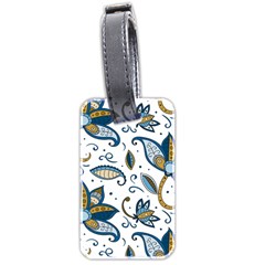 Flowers Blue Texture Style Batik Luggage Tag (two Sides)