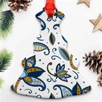 Flowers Blue Texture Style Batik Ornament (Christmas Tree)  Front