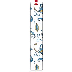 Flowers Blue Texture Style Batik Large Book Marks