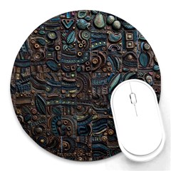 Abstract Wallpaper Artwork Pattern Texture Round Mousepad by Jancukart