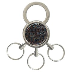 Abstract Wallpaper Artwork Pattern Texture 3-ring Key Chain