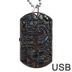 Abstract Wallpaper Artwork Pattern Texture Dog Tag Usb Flash (one Side)