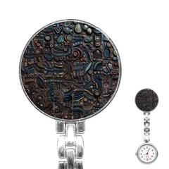 Abstract Wallpaper Artwork Pattern Texture Stainless Steel Nurses Watch