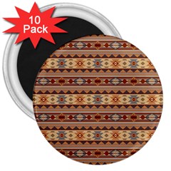 Southwest-pattern-tan-large 3  Magnets (10 Pack) 