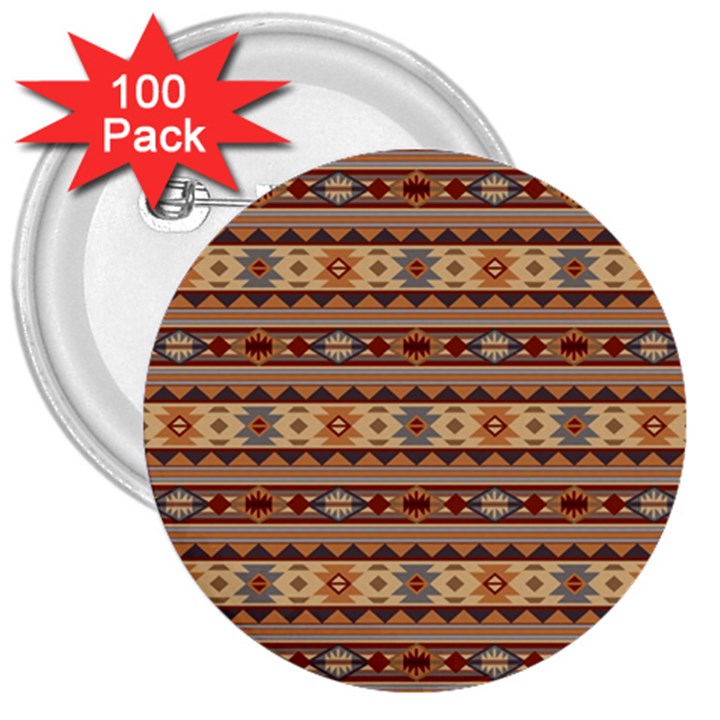 Southwest-pattern-tan-large 3  Buttons (100 pack) 