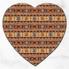 Southwest-pattern-tan-large Jigsaw Puzzle (heart) by SouthwestDesigns