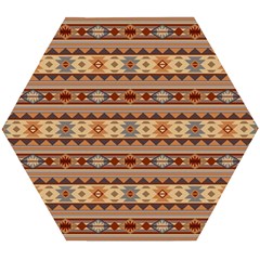 Southwest-pattern-tan-large Wooden Puzzle Hexagon by SouthwestDesigns