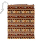 Southwest-pattern-tan-large Drawstring Pouch (5XL) Back