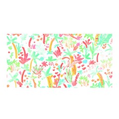 Pattern T- Shirtthe Watercolor Jungle Pattern 1 T- Shirt Satin Wrap 35  X 70  by maxcute