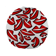 Lips 1 Standard 15  Premium Flano Round Cushions