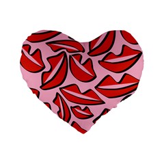 Lips 3 Standard 16  Premium Heart Shape Cushions