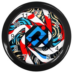 Abstract Background Pattern Wall Clock (black)