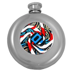 Abstract Background Pattern Round Hip Flask (5 Oz)