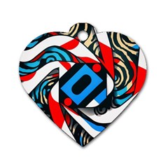 Abstract Background Pattern Dog Tag Heart (two Sides)