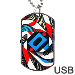 Abstract Background Pattern Dog Tag Usb Flash (one Side) by Jancukart