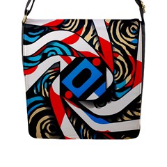 Abstract Background Pattern Flap Closure Messenger Bag (l)