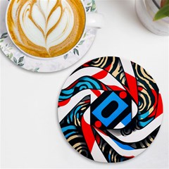 Abstract Background Pattern Uv Print Round Tile Coaster