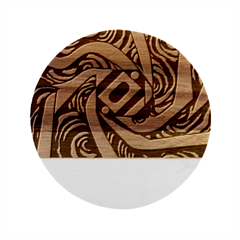 Abstract Background Pattern Marble Wood Coaster (round)