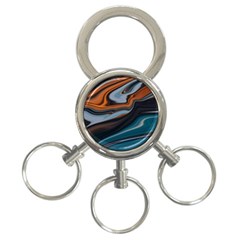 Background Pattern Design Abstract 3-ring Key Chain