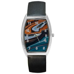 Background Pattern Design Abstract Barrel Style Metal Watch