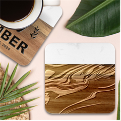 Background Pattern Design Abstract Marble Wood Coaster (square)