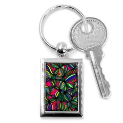 Background Pattern Flowers Seamless Key Chain (rectangle)