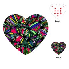 Background Pattern Flowers Seamless Playing Cards Single Design (heart)