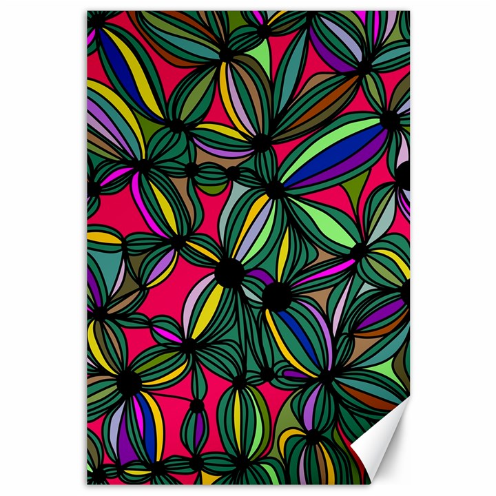 Background Pattern Flowers Seamless Canvas 12  x 18 