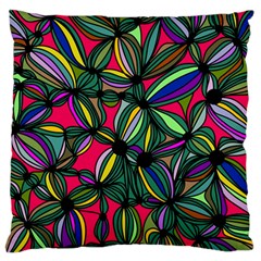 Background Pattern Flowers Seamless Large Premium Plush Fleece Cushion Case (one Side)