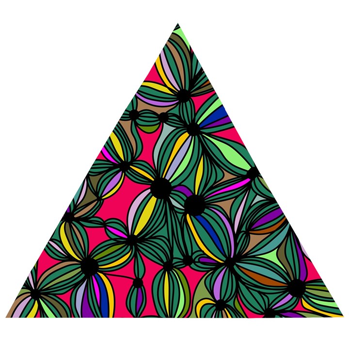 Background Pattern Flowers Seamless Wooden Puzzle Triangle