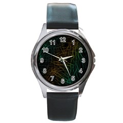 Background Pattern Texture Design Round Metal Watch