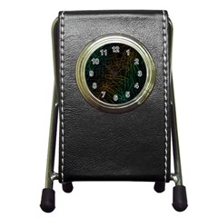 Background Pattern Texture Design Pen Holder Desk Clock