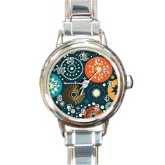 Abstract Pattern Round Italian Charm Watch