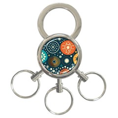 Abstract Pattern 3-ring Key Chain