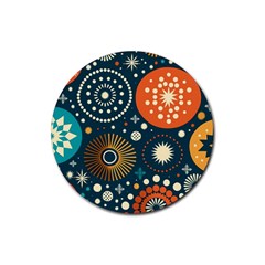 Abstract Pattern Rubber Coaster (round)