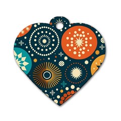 Abstract Pattern Dog Tag Heart (one Side)