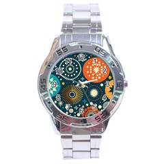 Abstract Pattern Stainless Steel Analogue Watch