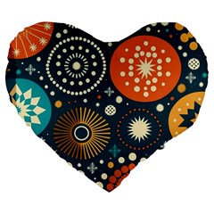 Abstract Pattern Large 19  Premium Heart Shape Cushions