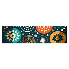 Abstract Pattern Oblong Satin Scarf (16  X 60 )