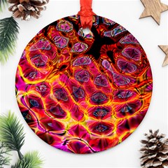 Fractal Black Texture Wallpaper Ornament (round)