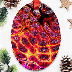 Fractal Black Texture Wallpaper Ornament (oval)