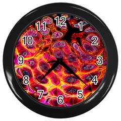 Fractal Black Texture Wallpaper Wall Clock (black)