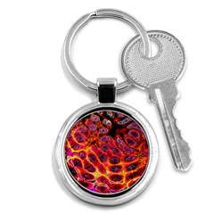 Fractal Black Texture Wallpaper Key Chain (Round)