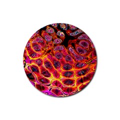 Fractal Black Texture Wallpaper Rubber Round Coaster (4 Pack)