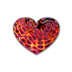 Fractal Black Texture Wallpaper Rubber Heart Coaster (4 Pack)