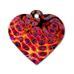 Fractal Black Texture Wallpaper Dog Tag Heart (One Side)