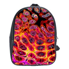 Fractal Black Texture Wallpaper School Bag (large)