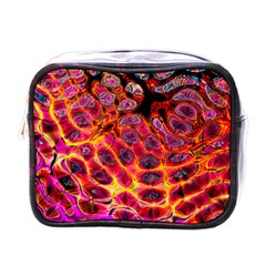 Fractal Black Texture Wallpaper Mini Toiletries Bag (One Side)