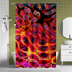 Fractal Black Texture Wallpaper Shower Curtain 48  x 72  (Small) 