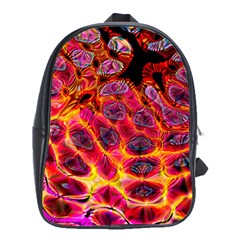 Fractal Black Texture Wallpaper School Bag (XL)